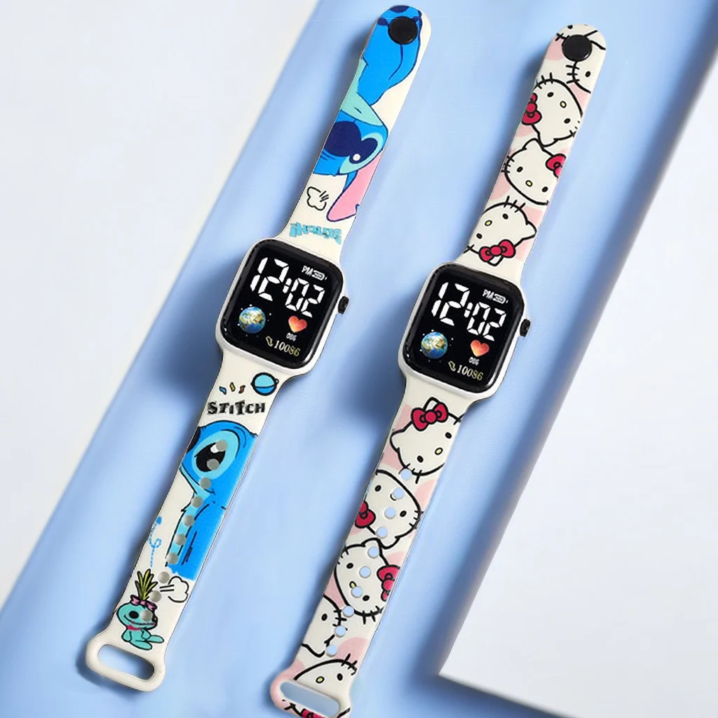 Hello Kitty relógio digital para crianças, novos relógios ponto para meninas, Reloj Para Niña