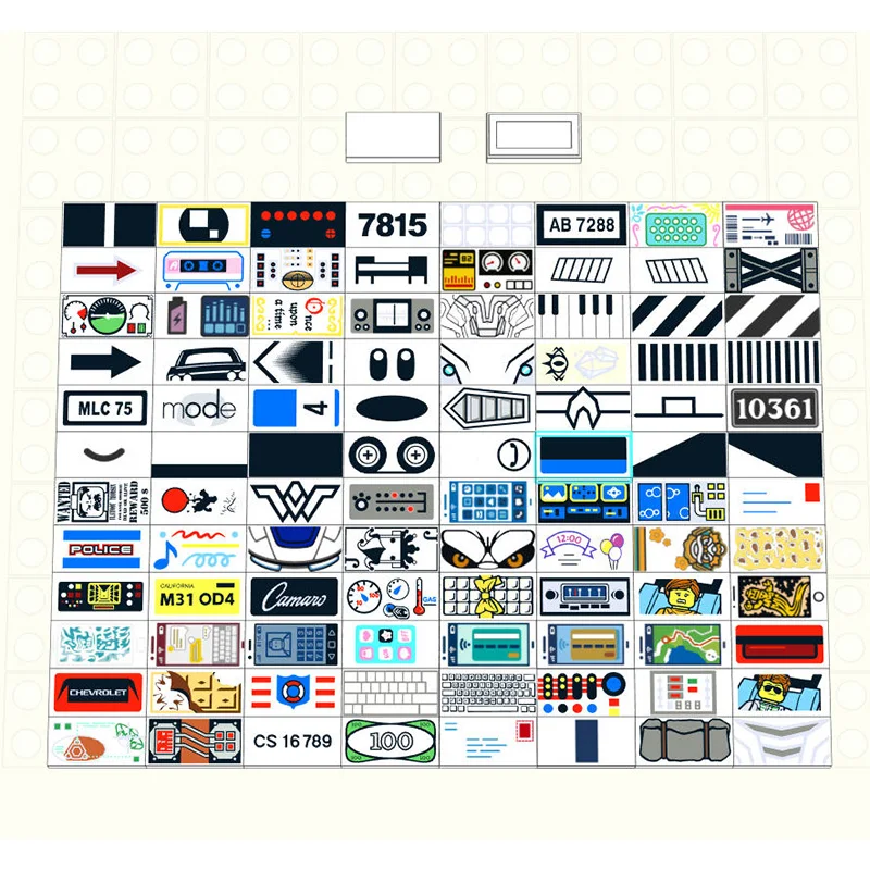 1x2 Personalisierte, individuell gestaltete Flachmuster-Bausteine. Bedruckte Bausteine. Lernspielzeug. Exklusive Anpassung.